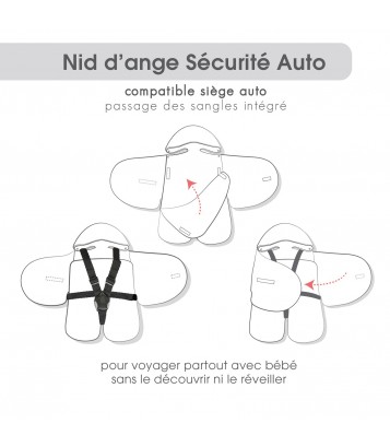 NID DE NAISSANCE JULIE VELOURS DOUX AVEC JAMBE Sucre Orge