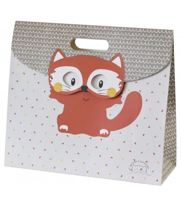 SAC CADEAU "RENARD" BEIGE Sucre d'orge