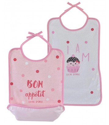 PINK 2 BIBS SET Sucre Orge