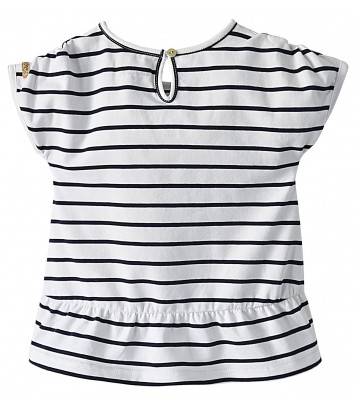 T-SHIRT BLANC RAYE FILLE 2/8 ANS sucre d'orge