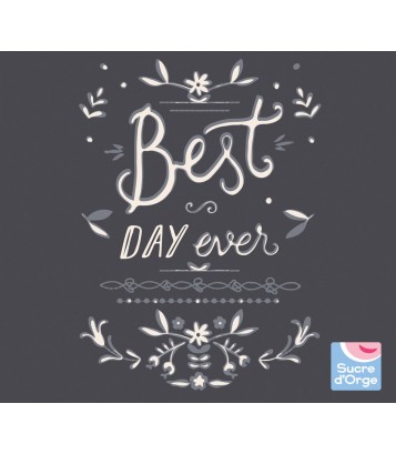 "BEST DAY" DARK GREY GIRL T-SHIRT Sucre Orge