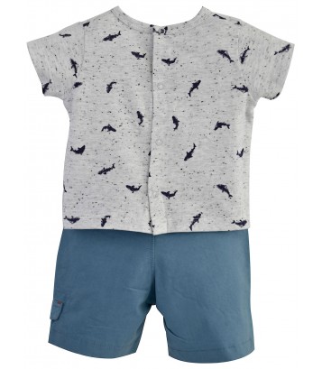 BABY SHORTS + PRINTED T-SHIRT "PACIFIC WAVE" Sucre Orge