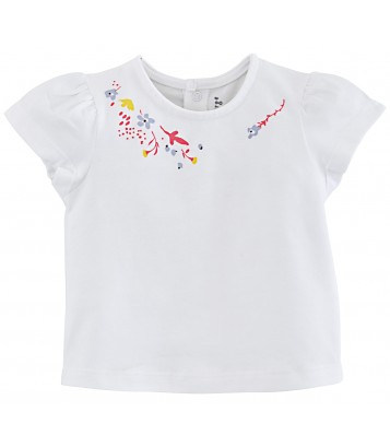 BABY SHORT DUNGAREES + T-SHIRT "FLEURS SAUVAGES" Sucre Orge