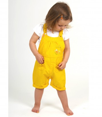 BABY SHORT DUNGAREES + T-SHIRT "FLEURS SAUVAGES" Sucre Orge