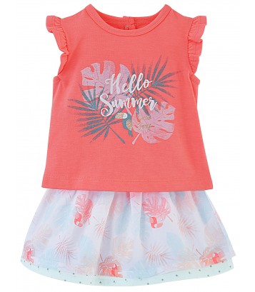 BABY PRINTED SKIRT + T-SHIRT "HELLO SUMMER" Sucre Orge