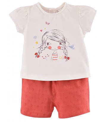 BABY T-SHIRT + SHORTS "LOVELY GIRL" Sucre Orge