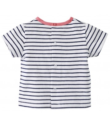 BABY DENIM DUNGAREES + STRIPED T-SHIRT Sucre Orge