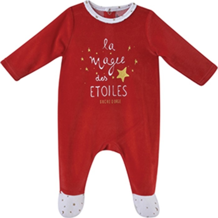 red baby sleepsuit