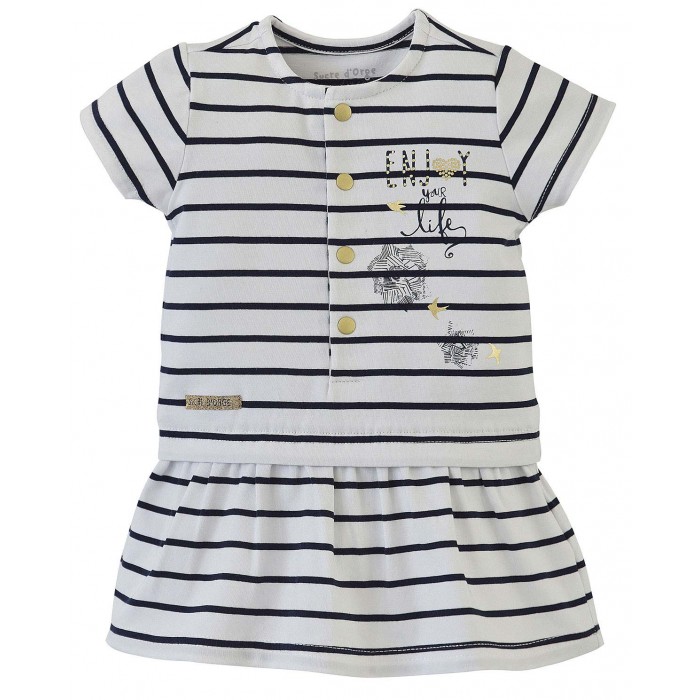 NAVY BLUE STRIPED DRESS Clothing