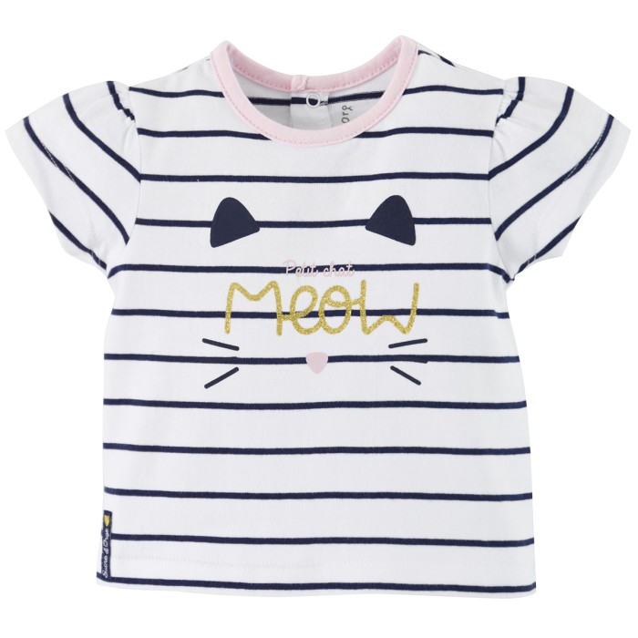 Girl Navy Blue Striped T Shirt Tee Shirts Tops Polo Neck Jumpers Baby Clothing