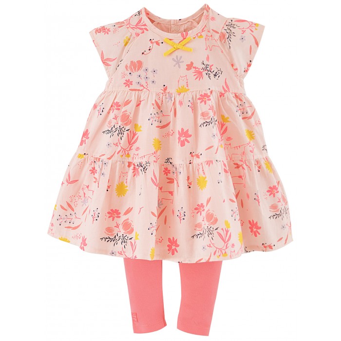 Baby Printed Dress Leggings Fleurs Sauvages The Pinks Baby Clothing