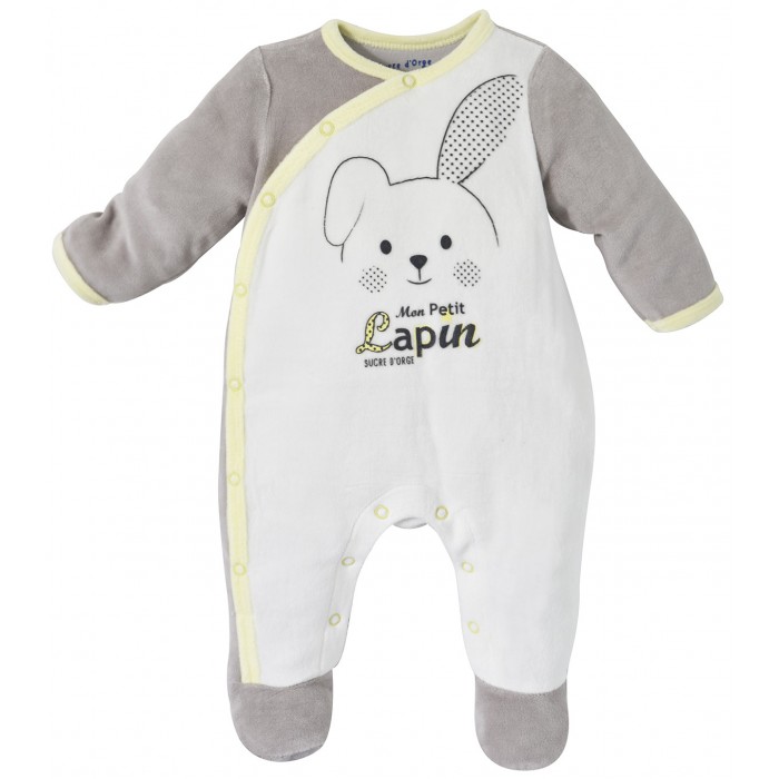 Grey Velvet Baby Playsuit Pyjamas Baby Sleepsuits Baby Clothing