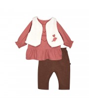 TUNIC PANTALON GILET SS MCHES POLA Sucre Orge