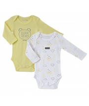 YELLOW/PRINTED BABY 2 BODIES SET Sucre Orge