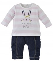 STRIPED PINK 2 PIECES TROUSERS SET Sucre Orge