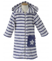 NAVY/GREY STRIPED DRESSING GOWN Sucre Orge
