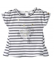 T-SHIRT BLANC RAYE FILLE 2/8 ANS sucre d'orge