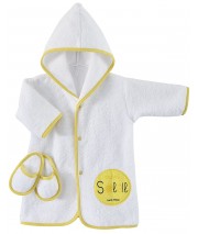 WHITE BABY BATH ROBE + SLIPPERS Sucre Orge