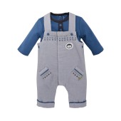 T-SHIRT + BOY VELVET OVERALL