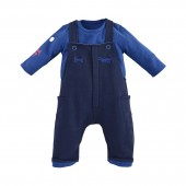 NAVY BLUE BABY OVERALLS "DEAR DOG"