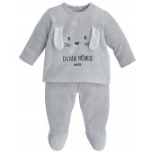 GREY 2-PIECES BABY SLEEPSUIT
