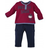 NAVY BLUE/RED BABY TROUSERS + T-SHIRT