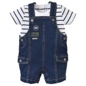 JEAN SHORT DUNGAREE + T-SHIRT