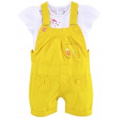 BABY SHORT DUNGAREES + T-SHIRT "FLEURS SAUVAGES"