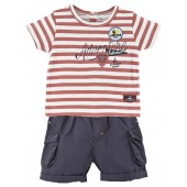 BABY SHORTS + STRIPED T-SHIRT "NEW ADVENTURE"