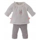 ECRU/BROWN BABY GIRL TROUSERS SET Sucre Orge