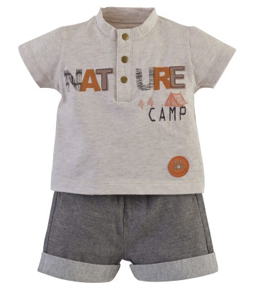 ENSEMBLE COURT GARÇON ECRU Sucre Orge