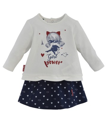 ECRU/BLUE SKIRT SET Sucre Orge