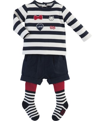 SHORTS 3 PIECES SET NAVY BLUE/RED Sucre Orge