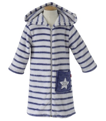 NAVY/GREY STRIPED DRESSING GOWN Sucre Orge