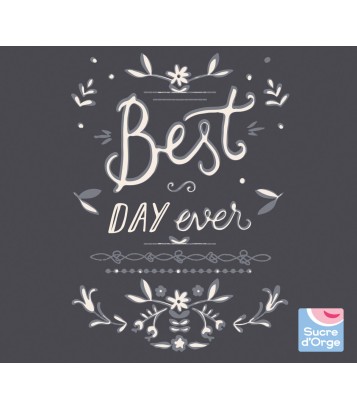 "BEST DAY" DARK GREY GIRL T-SHIRT Sucre Orge