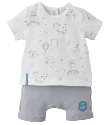 BABY BOY GREY SHORTS + WHITE T-SHIRT Sucre Orge