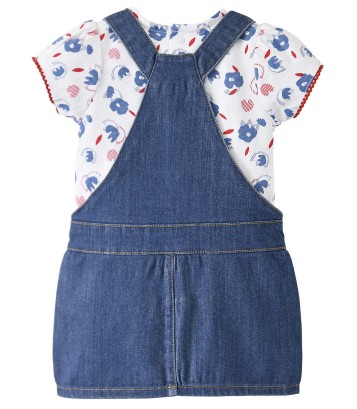 T-SHIRT + DENIM DRESS "FLAMINGO" Sucre Orge