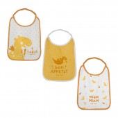BABY SET OF 3 ELASTICATED BIBS LULU