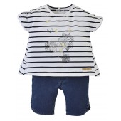 NAVY BLUE STRIPED SHORTS SET
