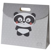 GREY "PANDA" BAG GIFT WITH FLAP SUCRE D'ORGE