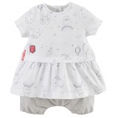 WHITE/GREY DRESS + BLOOMER