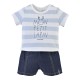 STRIPED BLUE SHORTS + T-SHIRT SET Sucre Orge