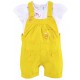 BABY SHORT DUNGAREES + T-SHIRT "FLEURS SAUVAGES" Sucre Orge