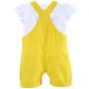 BABY SHORT DUNGAREES + T-SHIRT "FLEURS SAUVAGES" Sucre Orge